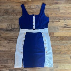 Blue and white shein dress